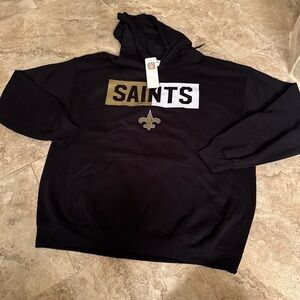 New NFL New Orleans Saints Black Hoodie sweatshirt men’s size large pocket